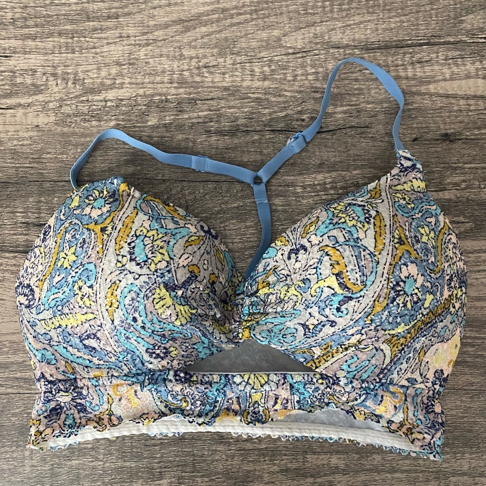 Victoria's Secret Blue and Yellow Paisley Bralette